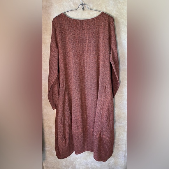 Prairie Cotton Orange and Black Dress Stretch Made in USA WXL Pockets Like New - Picture 6 of 6